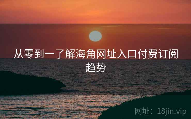 从零到一了解海角网址入口付费订阅趋势